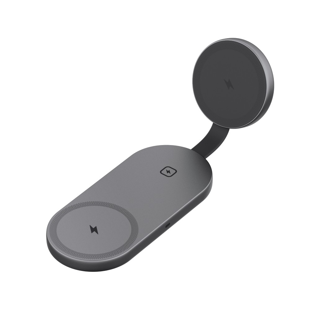 ที่ชาร์จไร้สาย AUKEY 3-in-1 Qi2.2 Wireless Charger Foldable Magnetic Pad 25W Gray (LC-MC314)