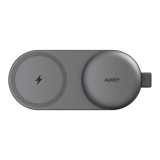 ที่ชาร์จไร้สาย AUKEY 3-in-1 Qi2.2 Wireless Charger Foldable Magnetic Pad 25W Gray (LC-MC314)