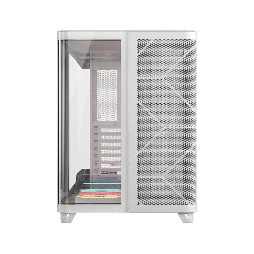 เคสคอมพิวเตอร์ CORSAIR AIR 5400 LX-R RGB iCUE LINK Triple Chamber Mid-Tower White (CC-9011321-WW)