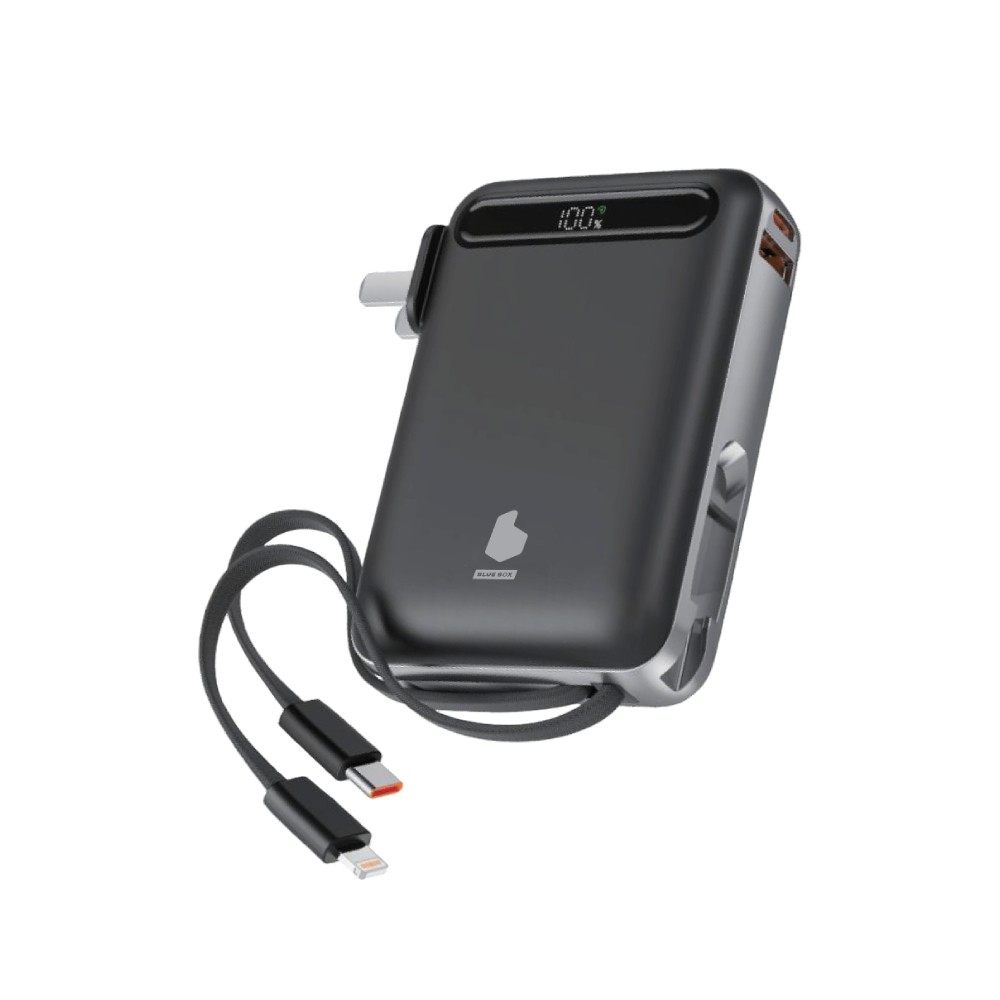 พาวเวอร์แบงค์ Blue Box 10000 mAh built-in Lightning/Type-C PD22.5W Black (EP-I109)(CCC)