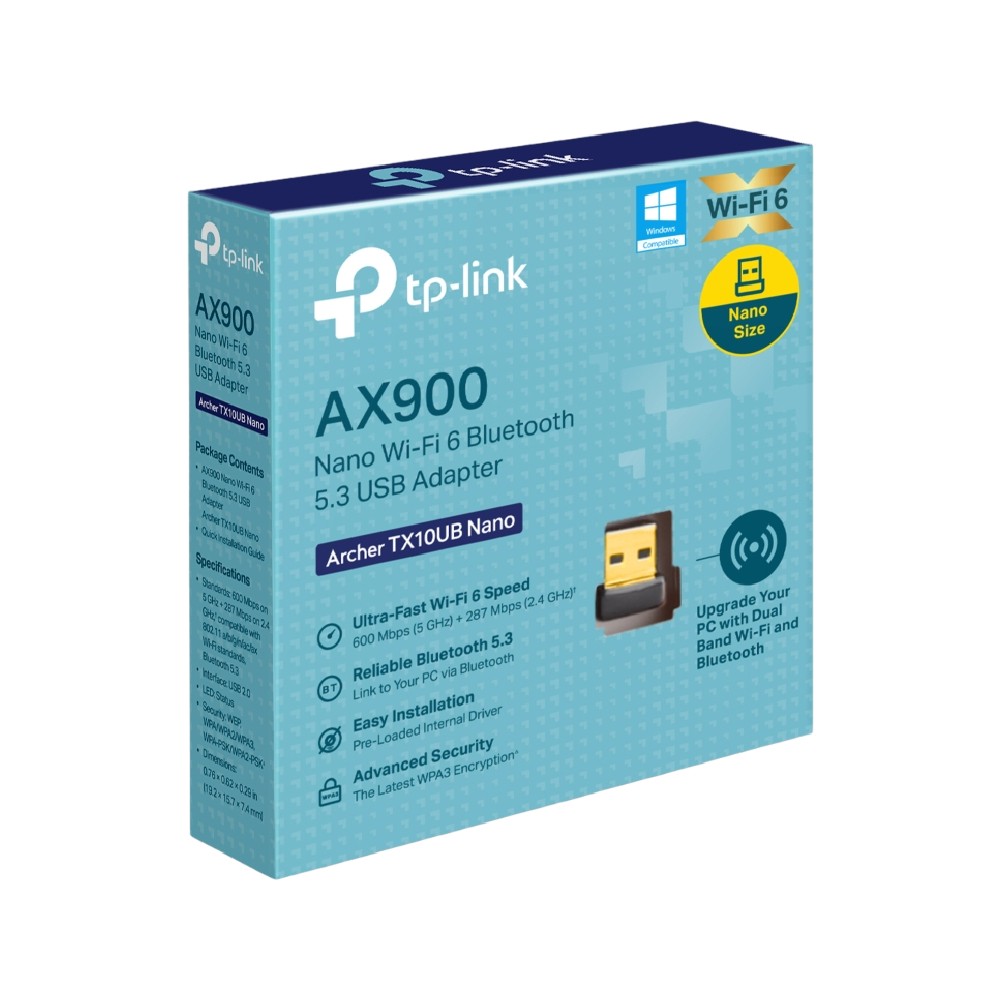 อุปกรณ์รับสัญญาณ TP-Link Archer TX10UB Nano AX900 Nano Wi-Fi 6 Bluetooth 5.3 USB Adapter