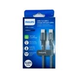 สายชาร์จ Philips USB-C to USB-C Cable 60W Braided 2M Black (DLC5060C/00)