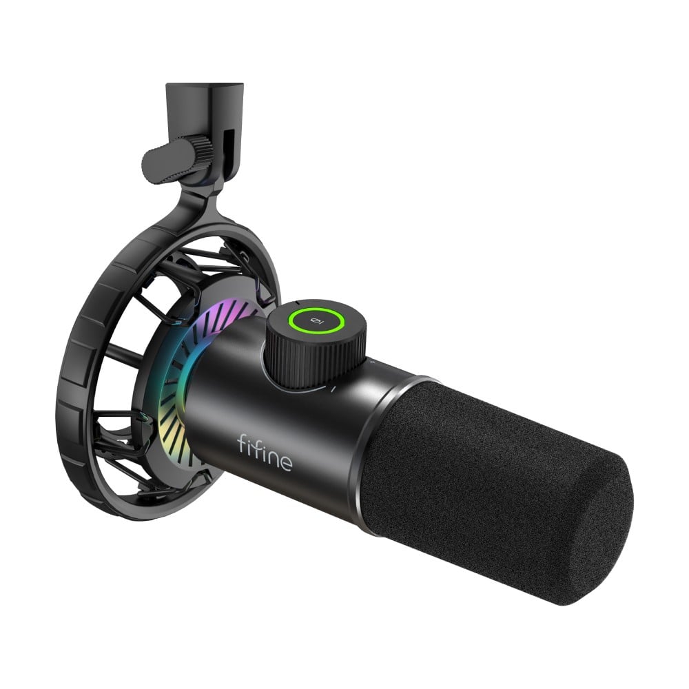 ไมโครโฟน Fifine K658 USB-C Dynamic Mic RGB Black