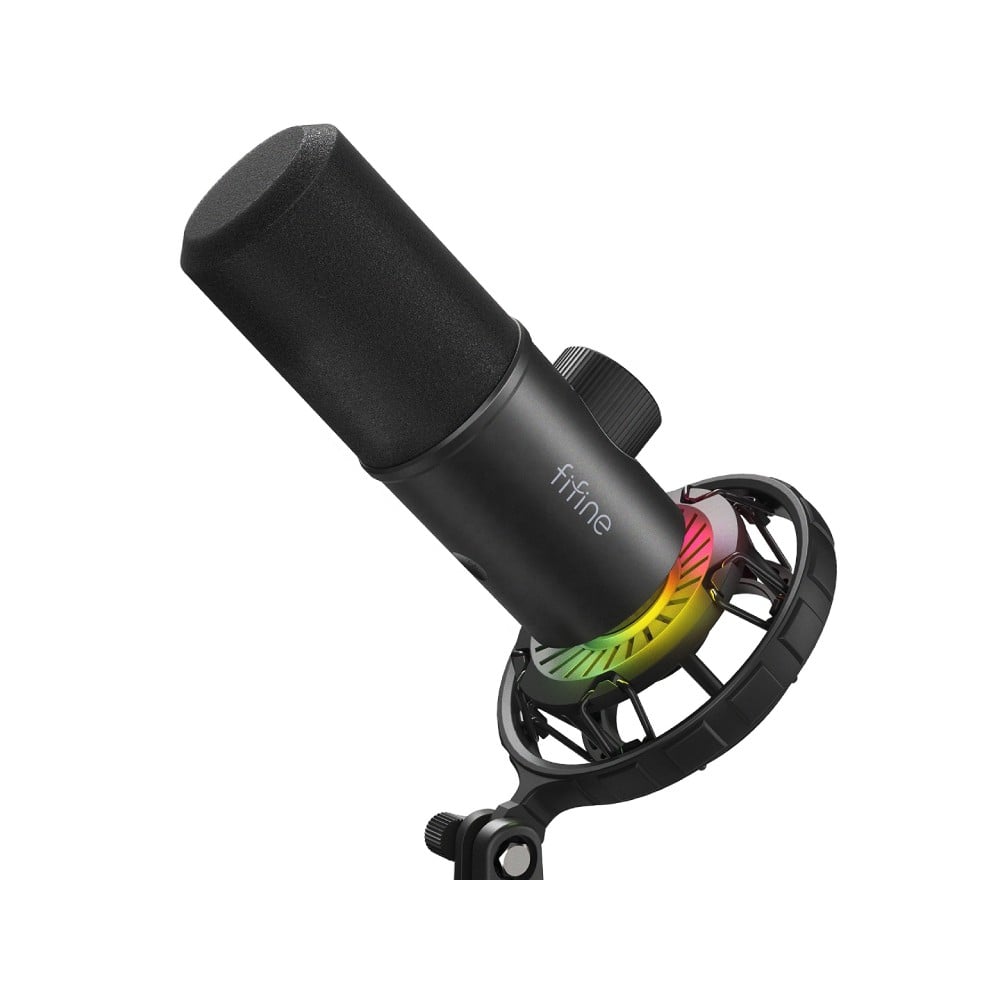 ไมโครโฟน Fifine K658 USB-C Dynamic Mic RGB Black