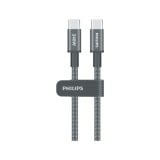 สายชาร์จ Philips USB-C to USB-C Cable 240W Braided 1M Black (DLC7030C/00)