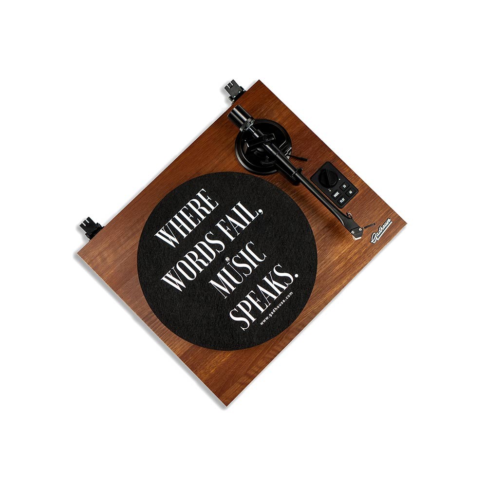 เครื่องเล่นแผ่นเสียง GadHouse Turntable with Bookshelf Henry Hi-Fi Mahogany Wood