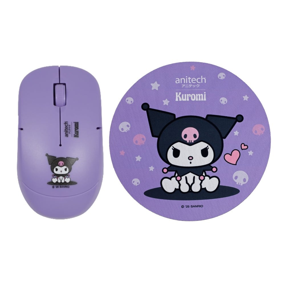 Anitech x Sanrio เมาส์ไร้สาย+แผ่นรองเมาส์ KU-WMP01-PU Purple