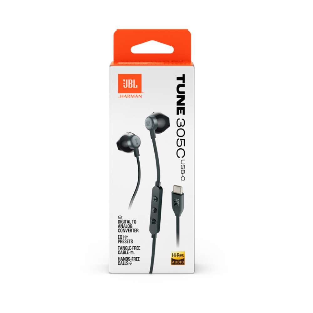 หูฟัง JBL Earbuds with Mic. T305 USB-C Black