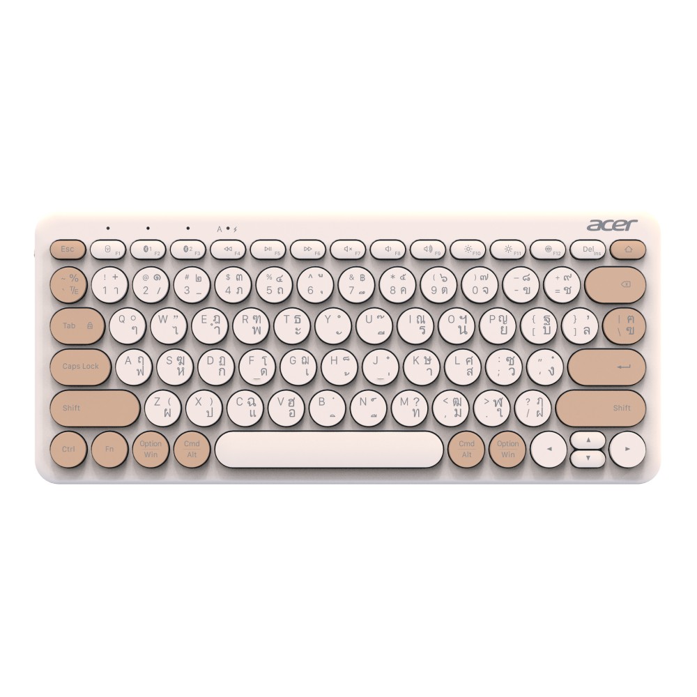 คีย์บอร์ดไร้สาย Acer Wireless & Bluetooth LV1600 White/Beige/Brown