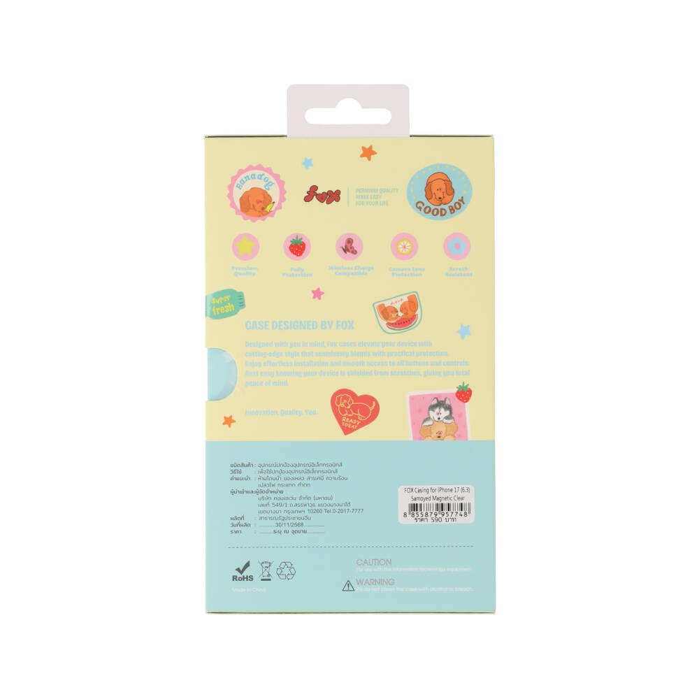 FOX x WORAPEACH เคส iPhone 17 Samoyed Magnetic