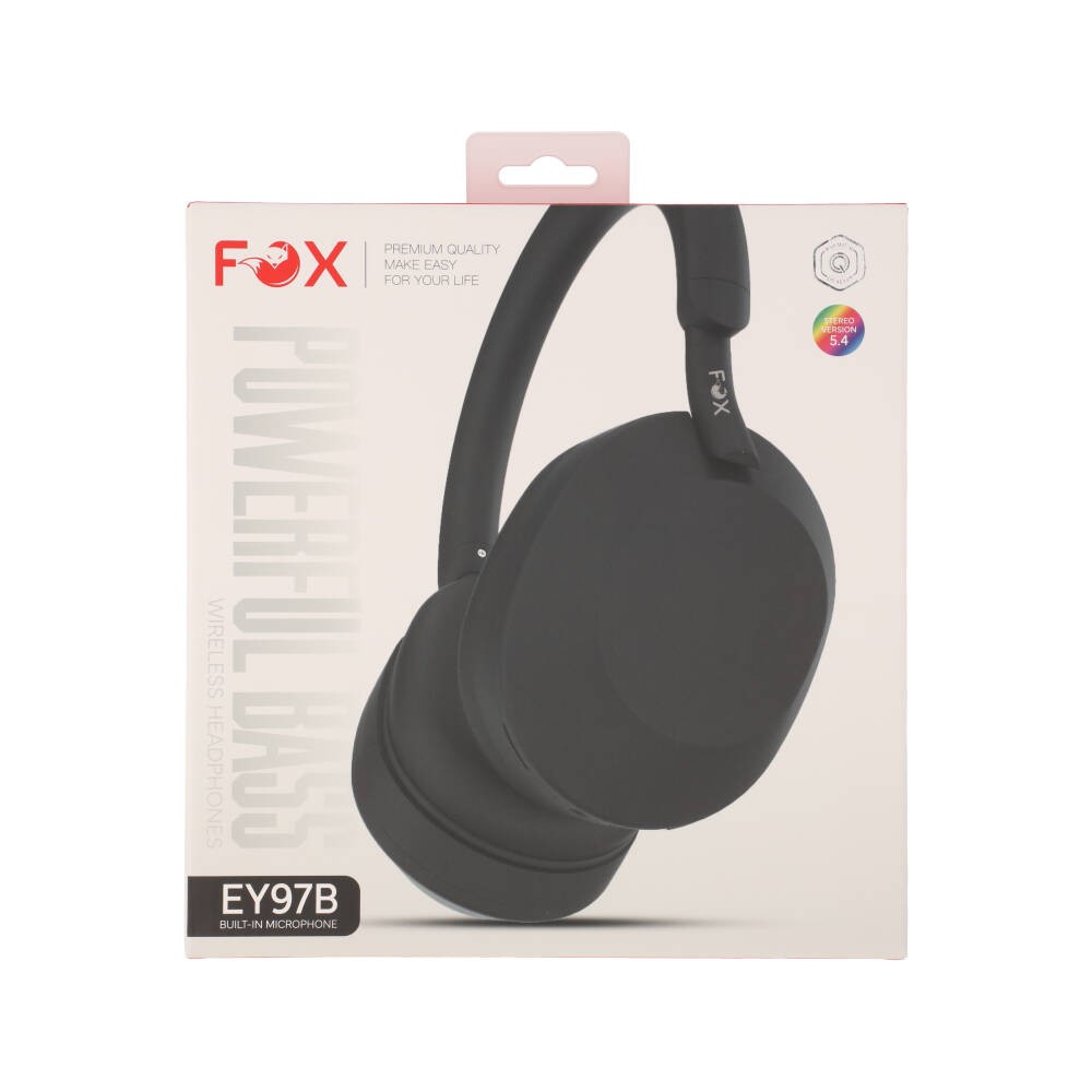 หูฟังไร้สาย FOX EY97B Powerful Bass Black