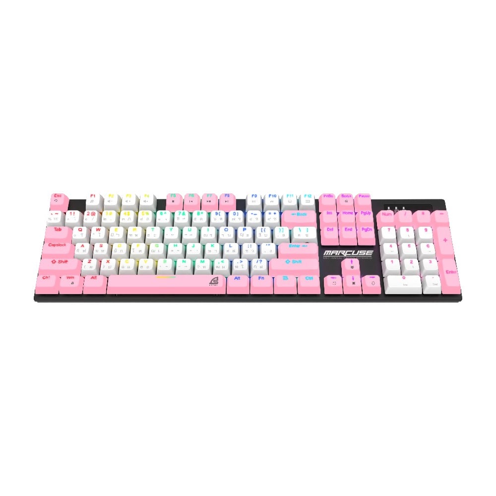 คีย์บอร์ดเกมมิ่ง Signo Mechanical MARCUSE KB-727 Pink (Red Switch)