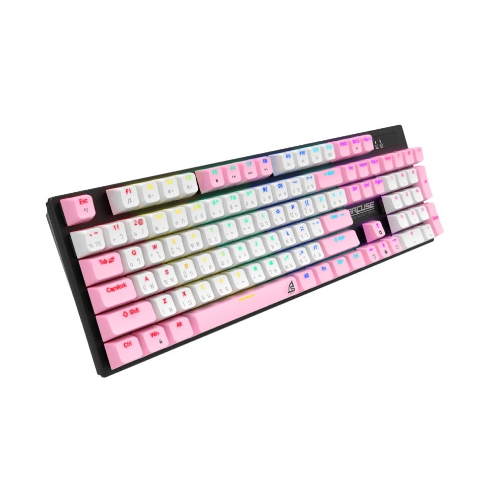คีย์บอร์ดเกมมิ่ง Signo Mechanical MARCUSE KB-727 Pink (Red Switch)