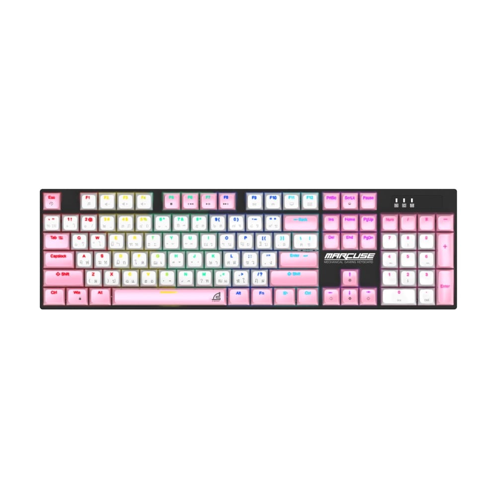 คีย์บอร์ดเกมมิ่ง Signo Mechanical MARCUSE KB-727 Pink (Red Switch)