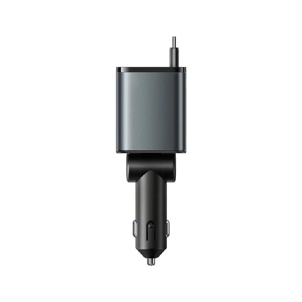 ที่ชาร์จแบตในรถ JOYROOM 3-in-1 Retractable Car Charger 1 USB-A / 1 USB-C / USB-C Cable (PD45W) Dark Gray (JR-CCL07)