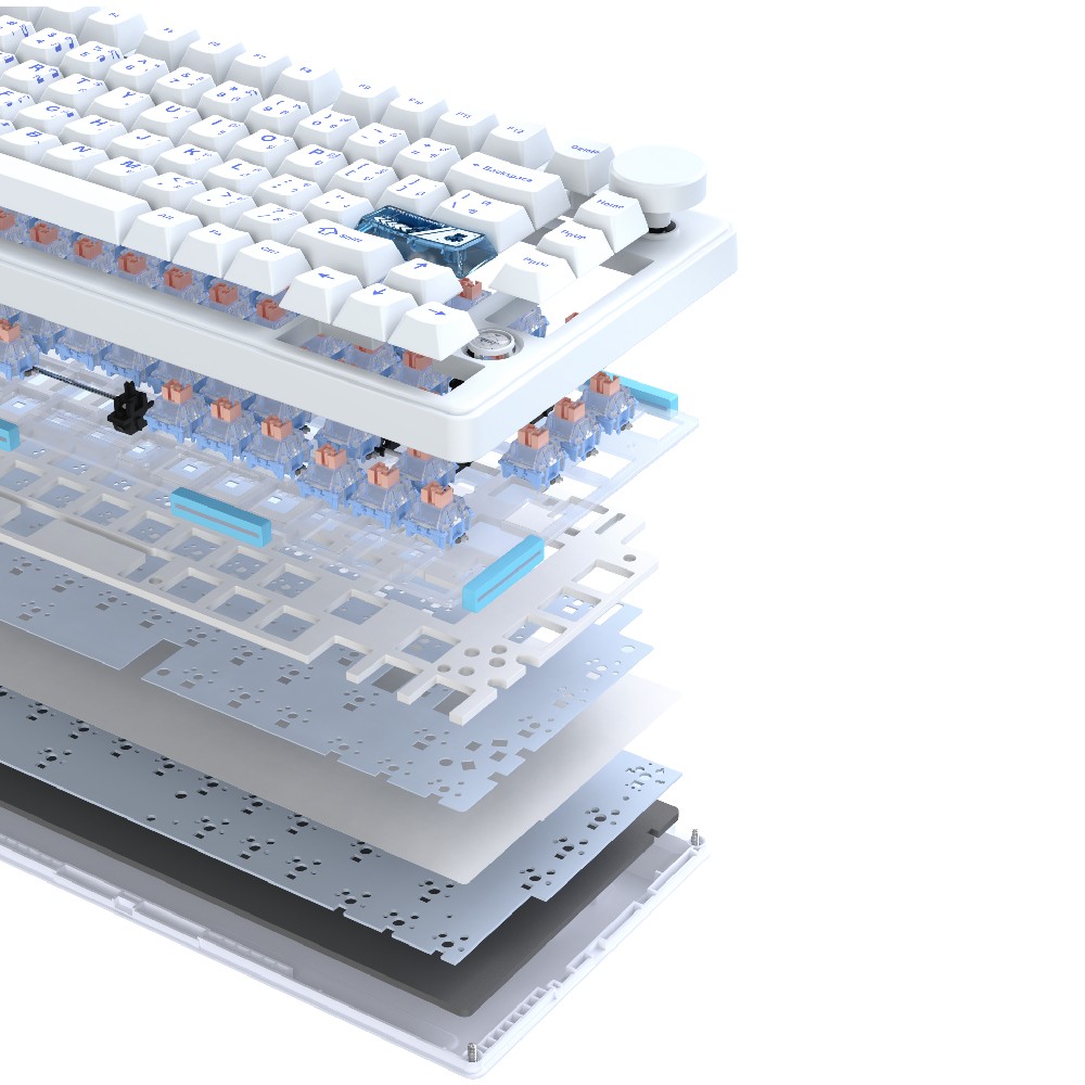 คีย์บอร์ดเกมมิ่ง Onikuma Hane MT706 81-key Triple-Mode Mechanical White