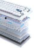 คีย์บอร์ดเกมมิ่ง Onikuma Hane MT706 81-key Triple-Mode Mechanical White
