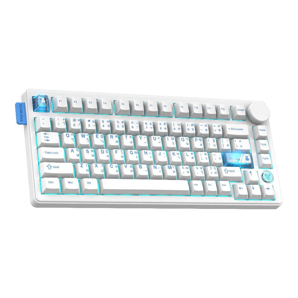 คีย์บอร์ดเกมมิ่ง Onikuma Hane MT706 81-key Triple-Mode Mechanical White