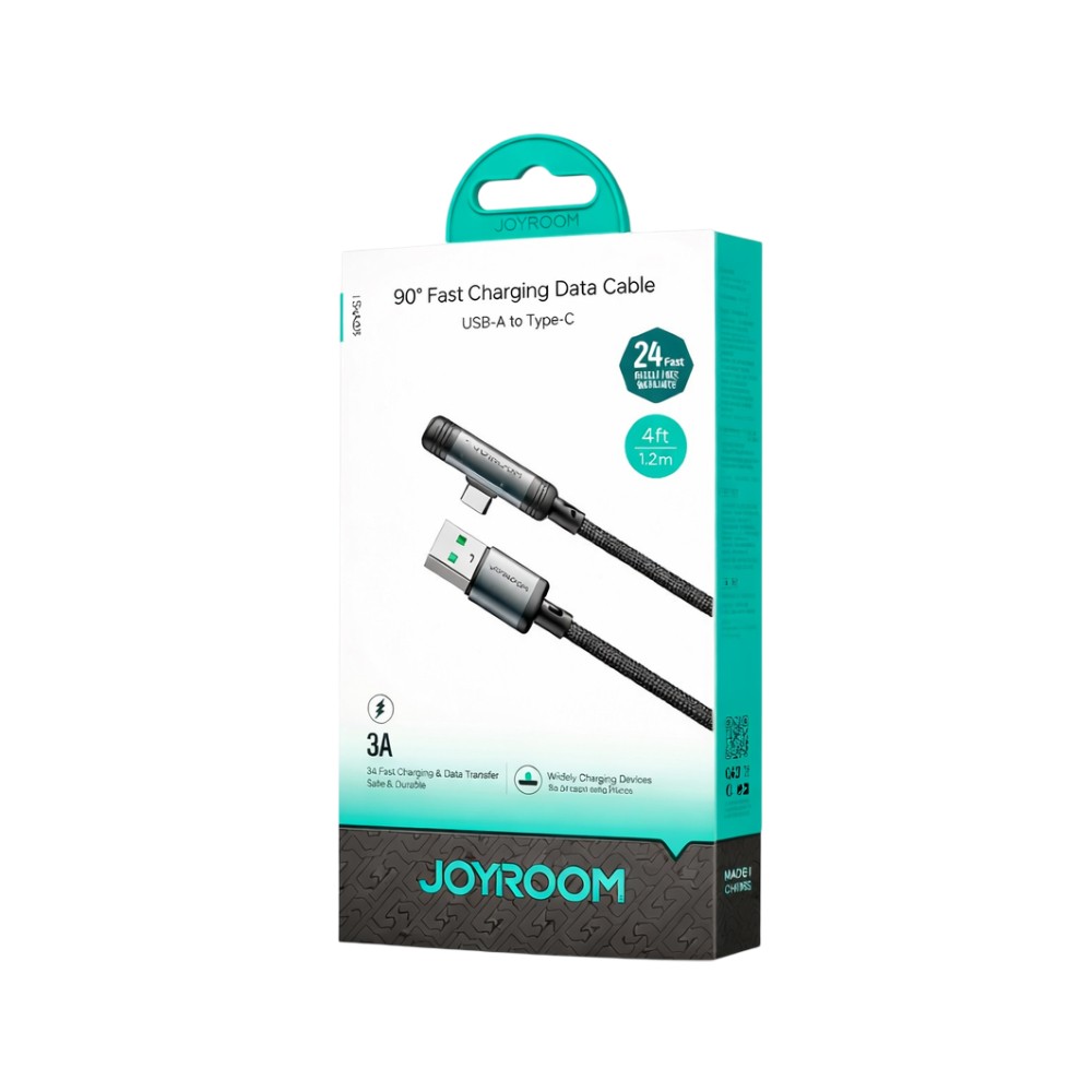 สายชาร์จ JOYROOM EnjoyX Series 90 USB-A to Type-C 3A S-A56 1.2M Black