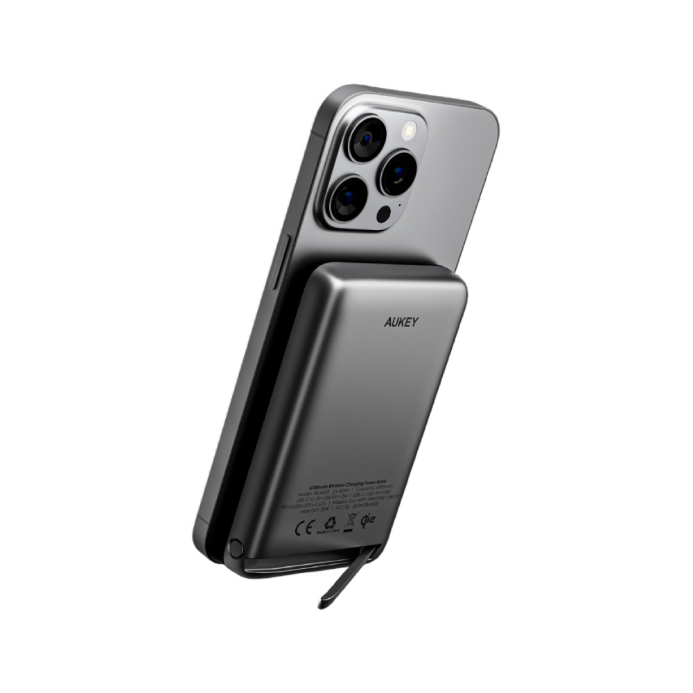 พาวเวอร์แบงค์ AUKEY 6700 mAh MagFusion Qi2 PD20W PB-MS05 Gray (CCC)
