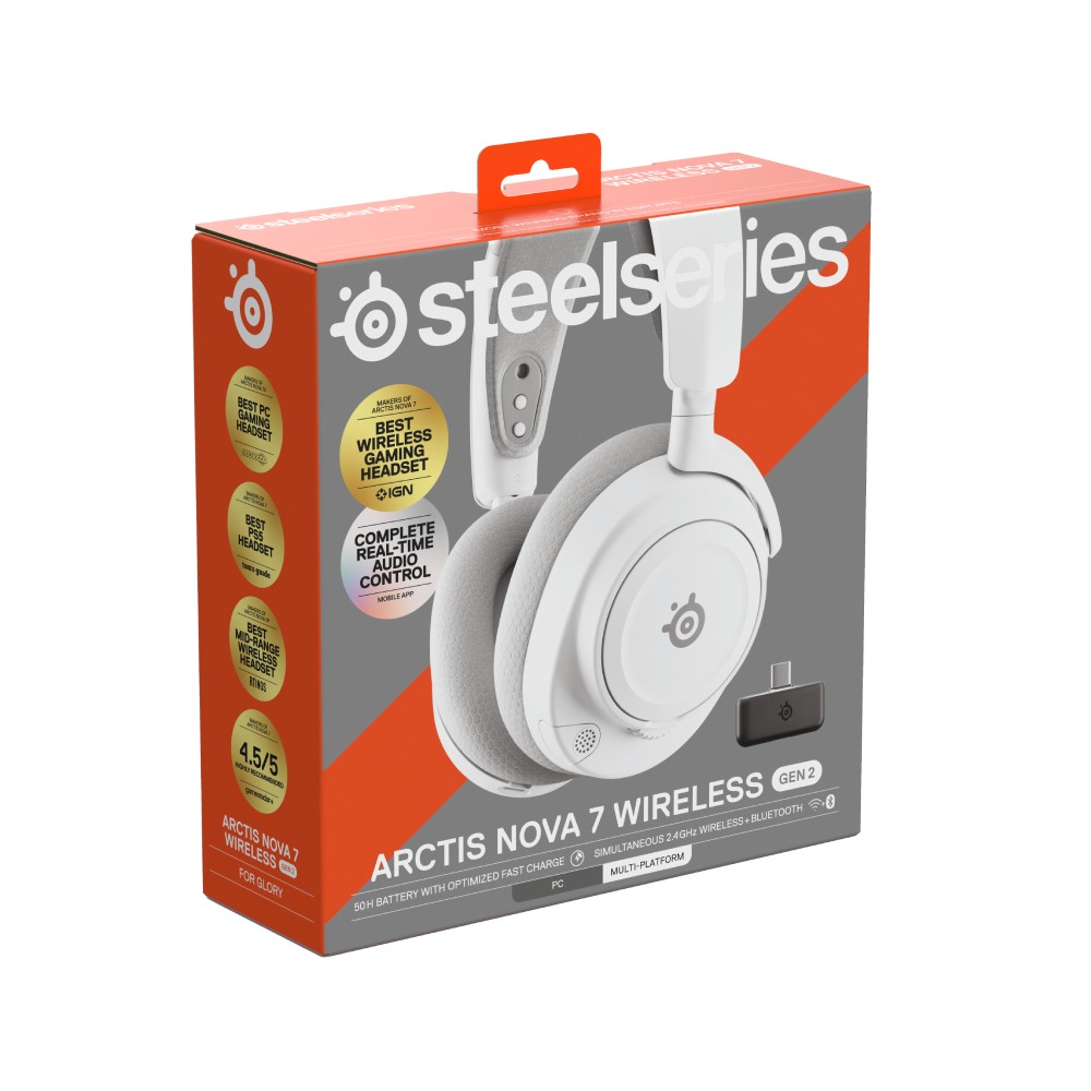 หูฟังเกมมิ่ง SteelSeries Arctis Nova 7 Wireless Gen 2 White