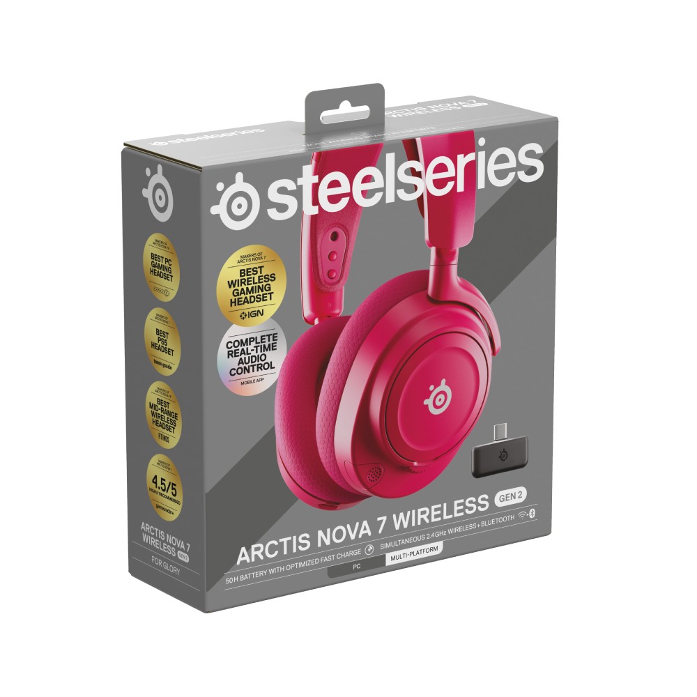 หูฟังเกมมิ่ง SteelSeries Arctis Nova 7 Wireless Gen 2 Magenta