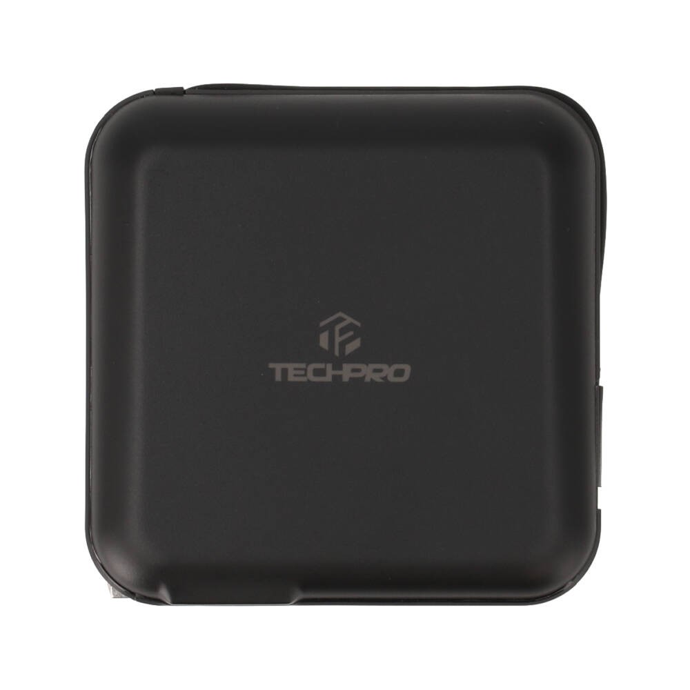 พาวเวอร์แบงค์ TECHPRO 15000 mAh built-in Lightning/Type-C cable (BC19) N Black