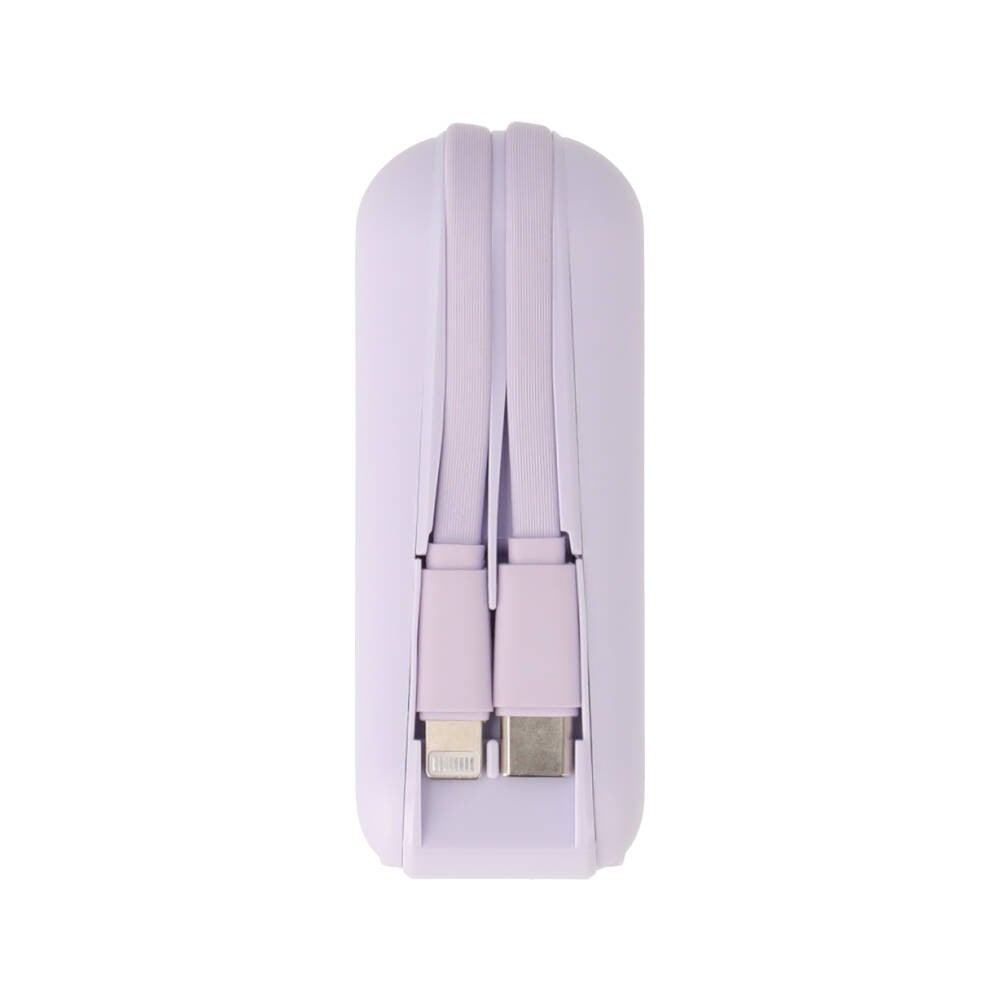 พาวเวอร์แบงค์ TECHPRO 15000 mAh built-in Lightning/Type-C cable (BC19) N Purple