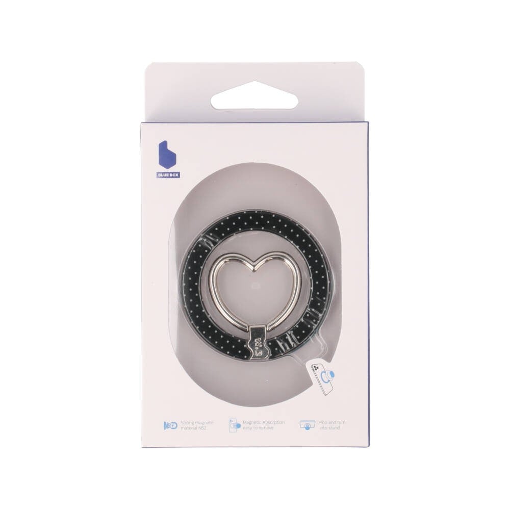 แหวนติดโทรศัพท์ Blue Box Premium Limited Collection Black Polka