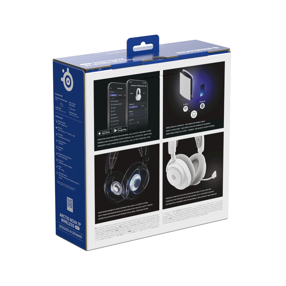 หูฟังเกมมิ่ง SteelSeries Arctis Nova 7P Wireless Gen 2 White