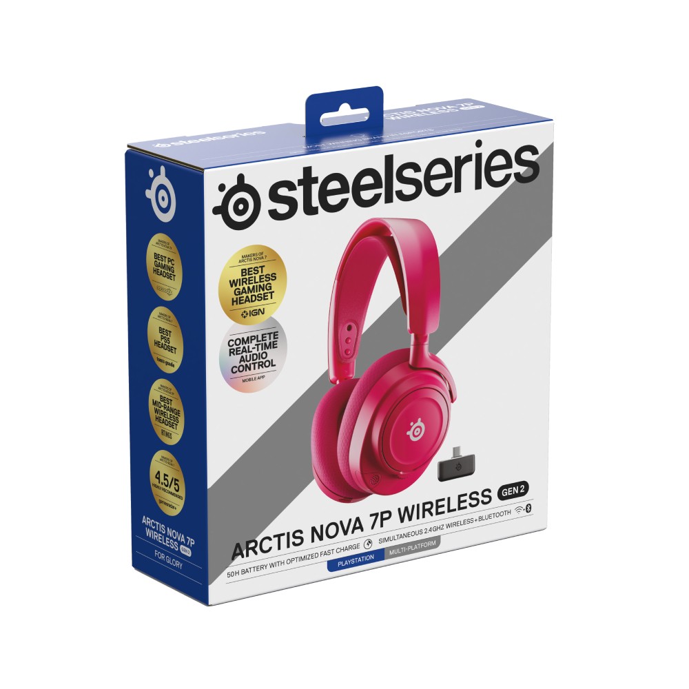 หูฟังเกมมิ่ง SteelSeries Arctis Nova 7P Wireless Gen 2 Magenta