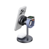 ที่ชาร์จไร้สาย MCDODO 3-in-1 Qi2 Wireless Charger Magnetic MagQ Stand 25W Black (TEC-Cooling)