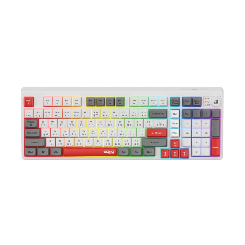 คีย์บอร์ดเกมมิ่ง Signo EXODUS KB-726 Tri-Mode White