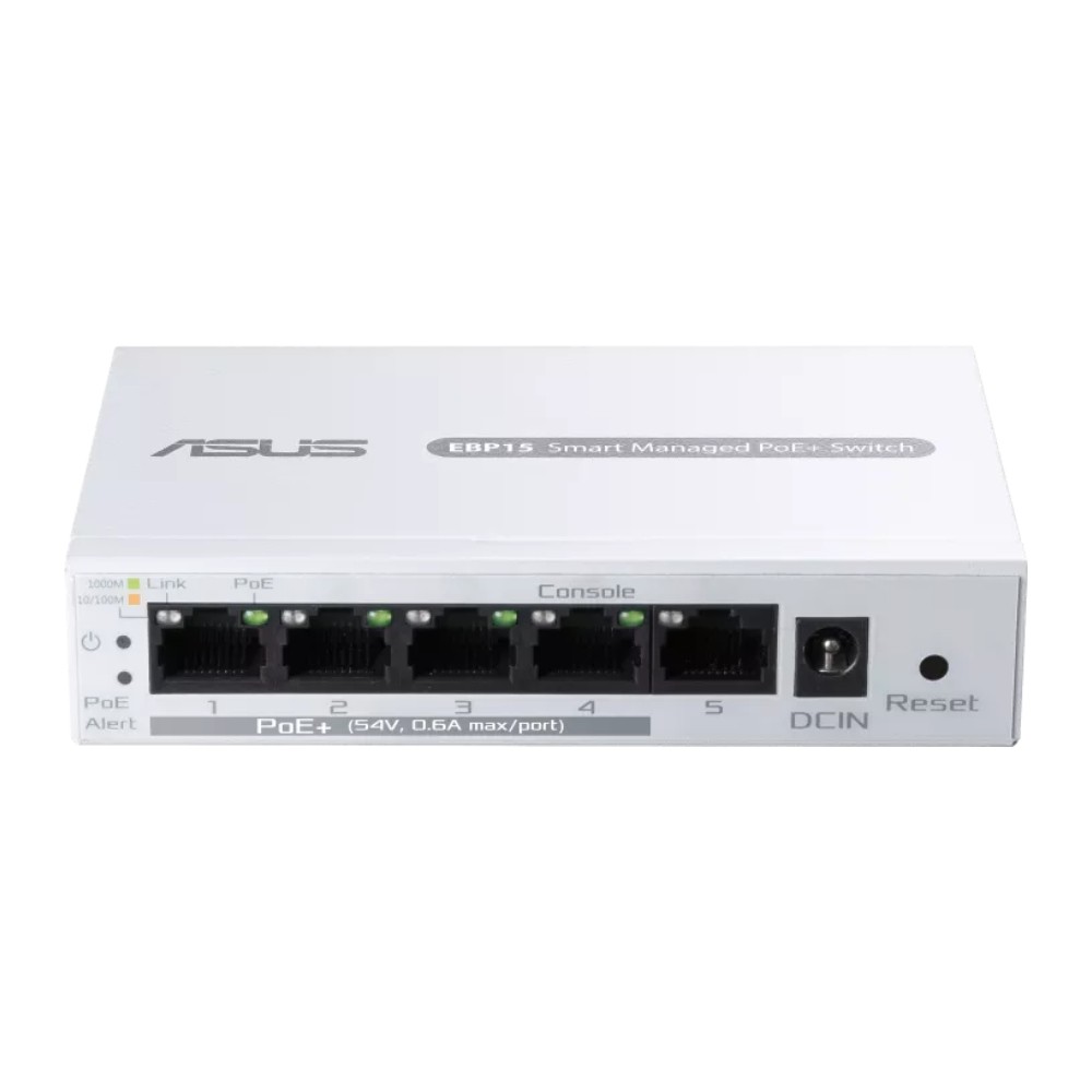 สวิตช์ฮับ Asus Network EBP15 5-Port GbE smart managed PoE+