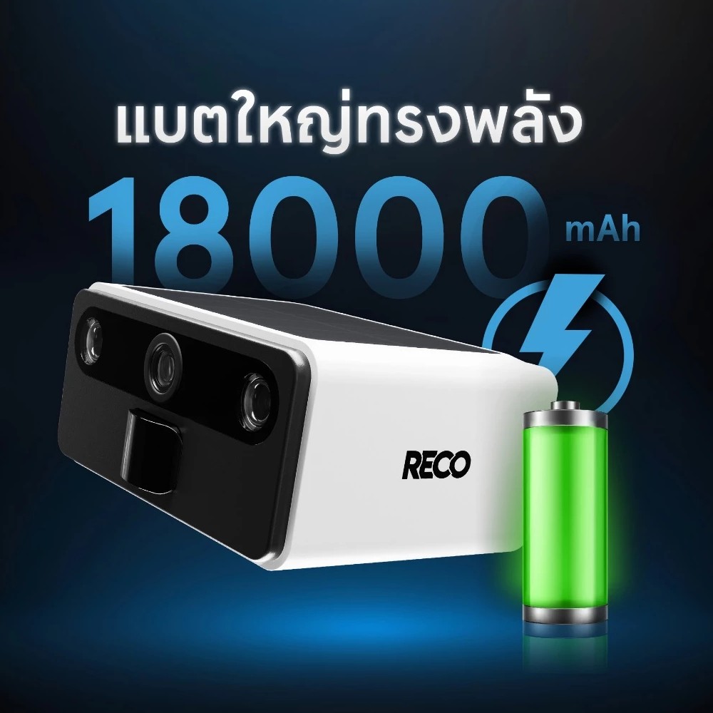 กล้องวงจรปิด RECO 4G SOLAR CCTV Camera Black