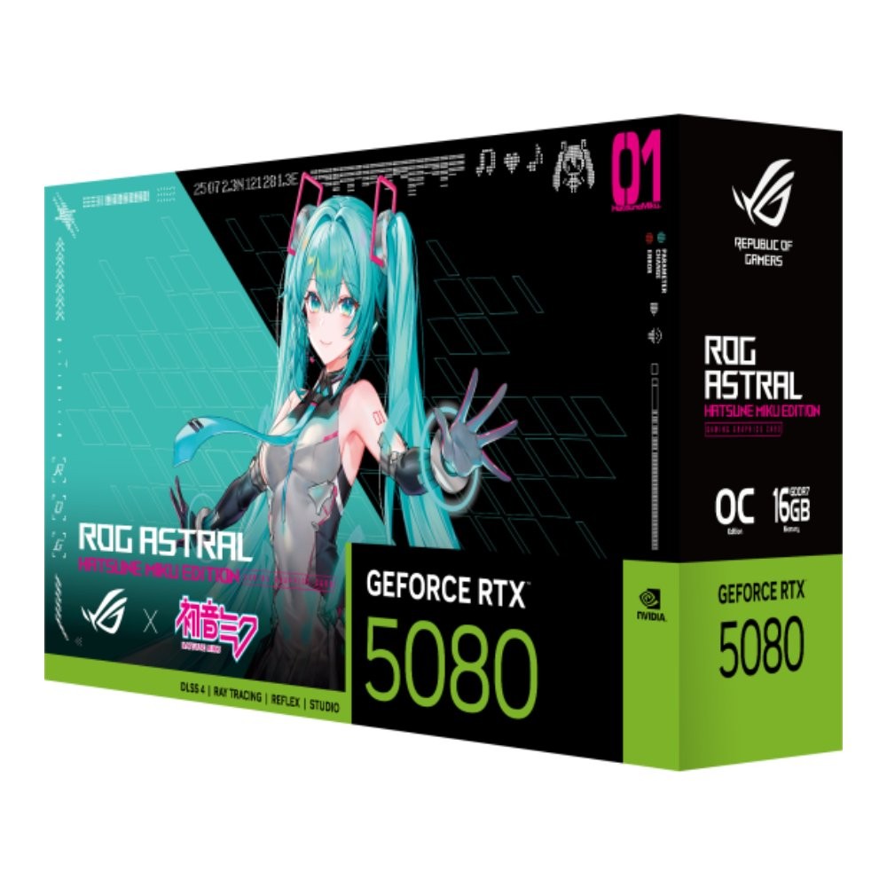 การ์ดจอ ASUS ROG Astral GeForce RTX 5080 16GB GDDR7 OC HATSUNE MIKU EDITION