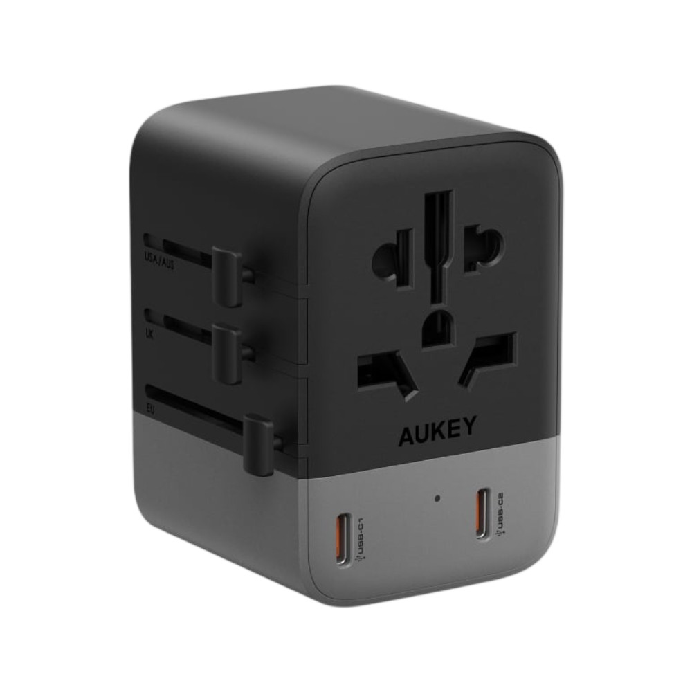 หัวแปลงปลั๊กไฟ AUKEY TravelMate 20W GaN Universal Adapter with USB Ports (PA-TA01A)