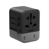 หัวแปลงปลั๊กไฟ AUKEY TravelMate 20W GaN Universal Adapter with USB Ports (PA-TA01A)