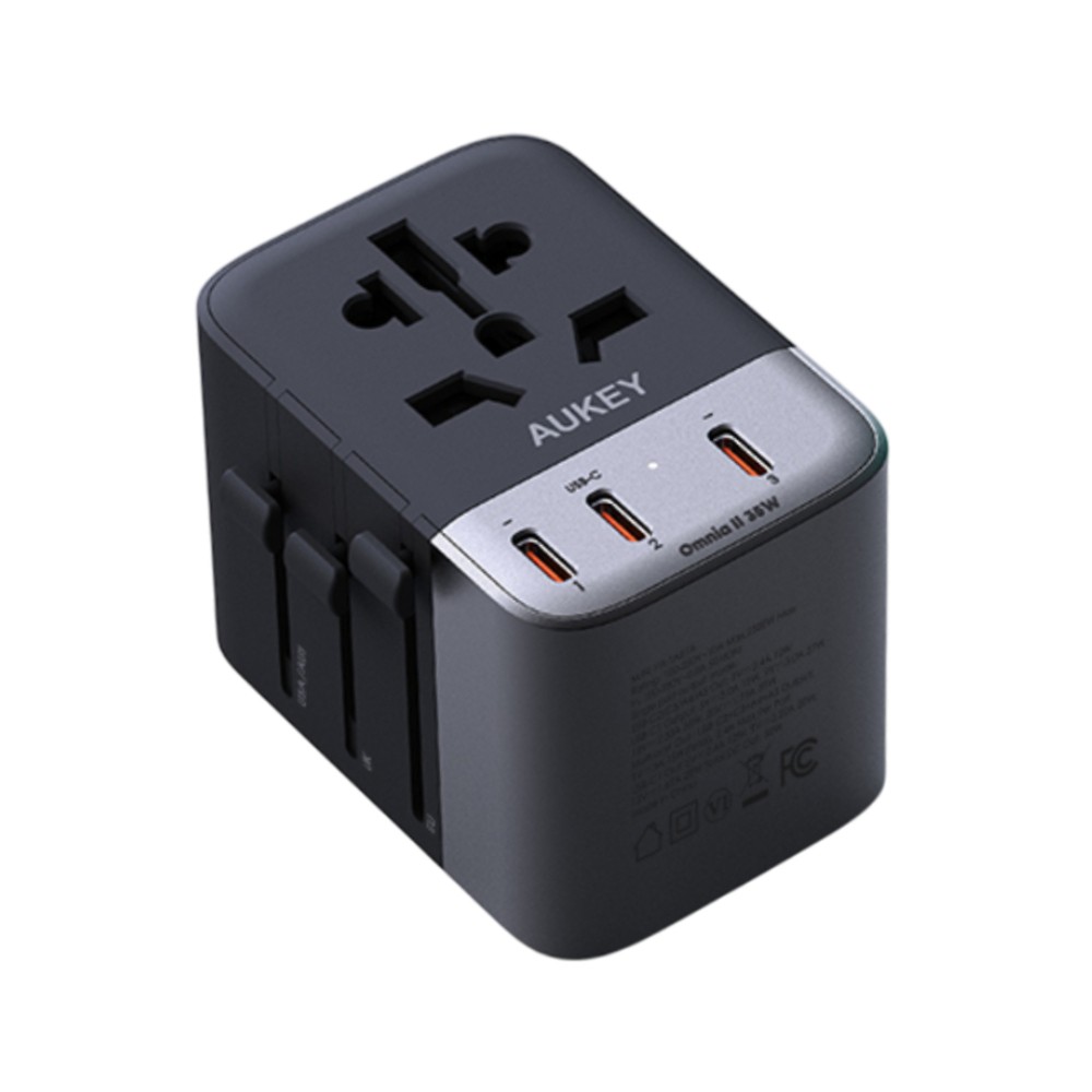 หัวแปลงปลั๊กไฟ AUKEY Travel Mate 35W GeN Universal Adapter with USB Ports (PA-TA07A)