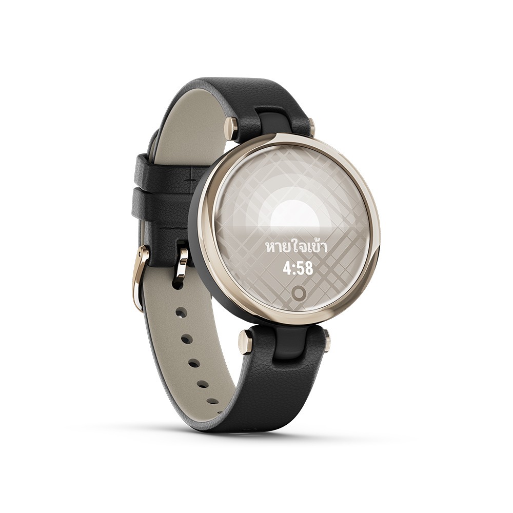 สมาร์ทวอทช์ Garmin Lily Cream Gold Black Leather