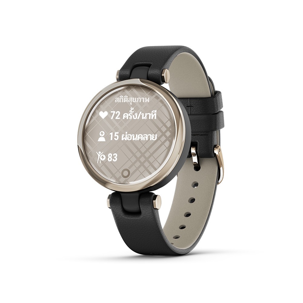 สมาร์ทวอทช์ Garmin Lily Cream Gold Black Leather