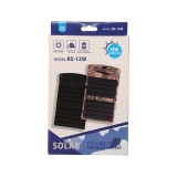 แผงโซล่าเซลล์พกพา Portable Solar Charger 3 in 1 พร้อมไฟ LED รุ่น RS-12W