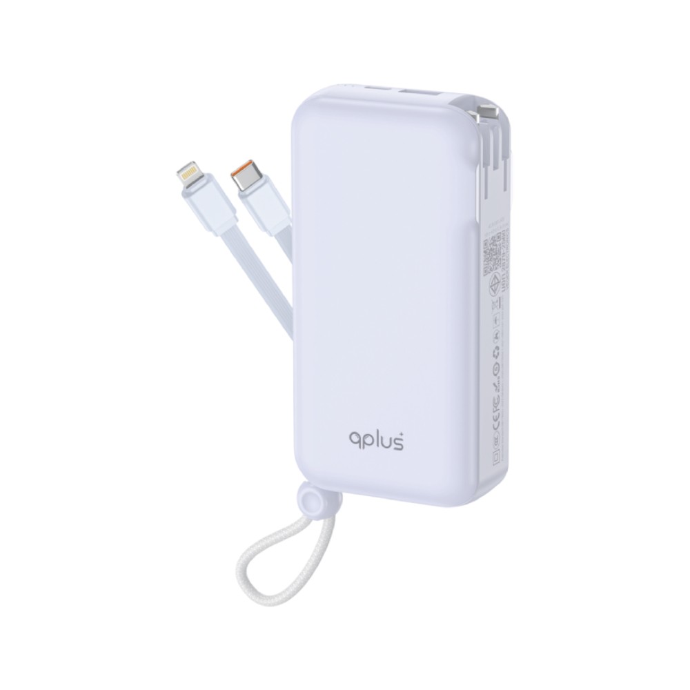 พาวเวอร์แบงค์ QPLUS 10000 mAh 3in1 Built-In W1021 (CCC) Purple