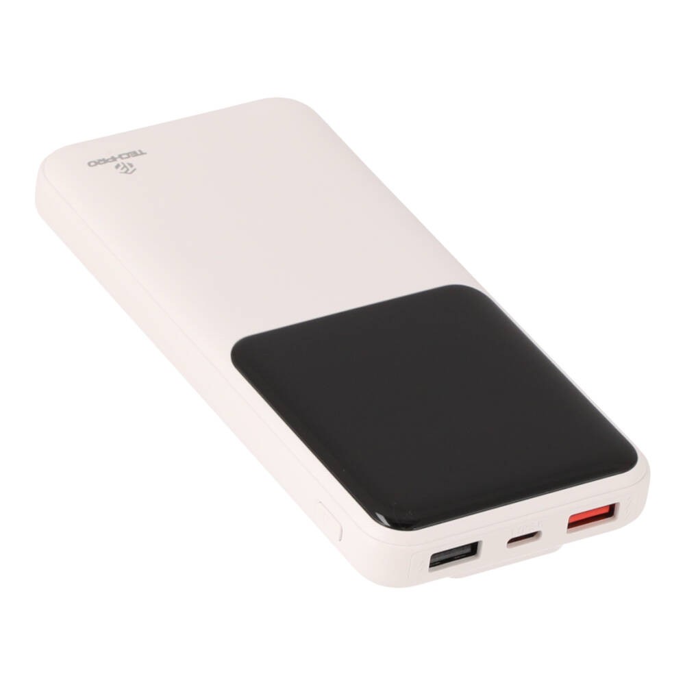 พาวเวอร์แบงค์ TECHPRO 10000 mAh PD with Built-in USB-C/Lighting W1081C White (CCC)