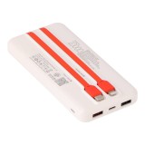 พาวเวอร์แบงค์ TECHPRO 10000 mAh PD with Built-in USB-C/Lighting W1081C White (CCC)
