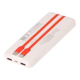 พาวเวอร์แบงค์ TECHPRO 10000 mAh PD with Built-in USB-C/Lighting W1081C White (CCC)