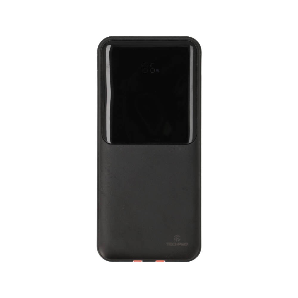 พาวเวอร์แบงค์ TECHPRO 10000 mAh PD with Built-in USB-C/Lighting W1081C Black (CCC)