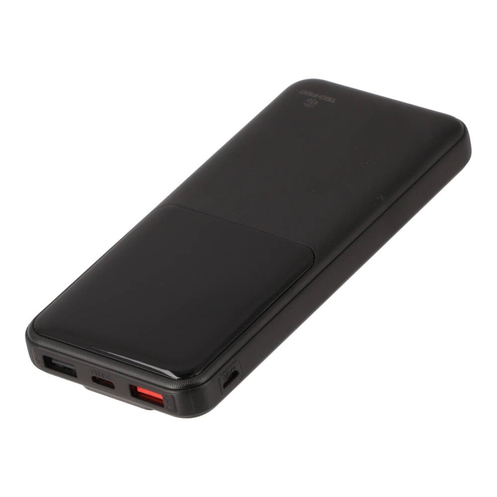 พาวเวอร์แบงค์ TECHPRO 10000 mAh PD with Built-in USB-C/Lighting W1081C Black (CCC)