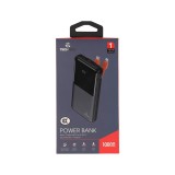 พาวเวอร์แบงค์ TECHPRO 10000 mAh PD with Built-in USB-C/Lighting W1081C Black (CCC)
