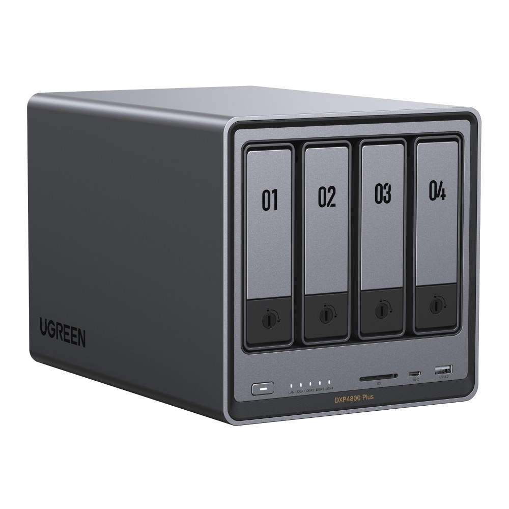 อุปกรณ์จัดเก็บข้อมูลบนเครือข่าย UGREEN NAS DXP4800 Plus Network Attached Storage Diskless